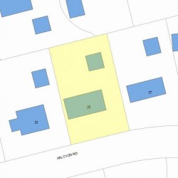 25 Halcyon Rd, Newton, MA 02459 plot plan