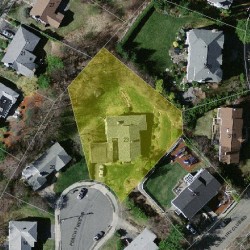 23 Peach Tree Ln, Newton, MA 02459 aerial view