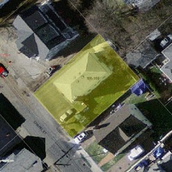 166 Chapel St, Newton, MA 02458 aerial view
