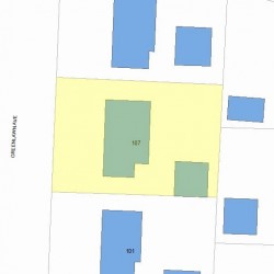 107 Greenlawn Ave, Newton, MA 02459 plot plan