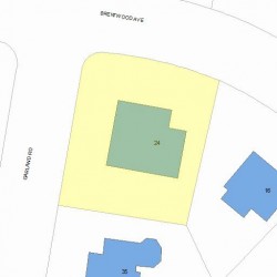 24 Brentwood Ave, Newton, MA 02459 plot plan