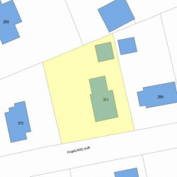 303 Highland Ave, Newton, MA 02465 plot plan