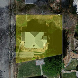 14 Bacon Pl, Newton, MA 02464 aerial view