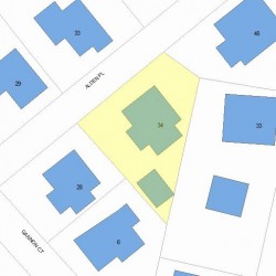 34 Alden Pl, Newton, MA 02465 plot plan