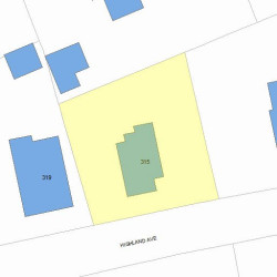 315 Highland Ave, Newton, MA 02465 plot plan