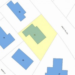 70 Shady Hill Rd, Newton, MA 02461 plot plan