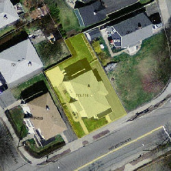 713 Watertown St, Newton, MA 02460 aerial view