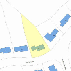 42 Oldham Rd, Newton, MA 02465 plot plan