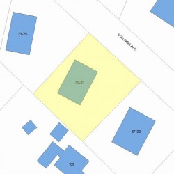 33 Columbia Ave, Newton, MA 02464 plot plan