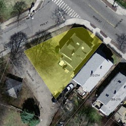 216 River St, Newton, MA 02465 aerial view