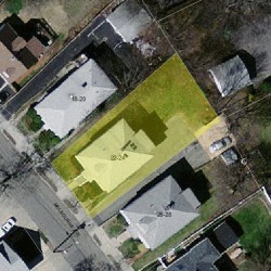 22 Melbourne Ave, Newton, MA 02460 aerial view