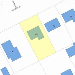 756 Watertown St, Newton, MA 02460 plot plan