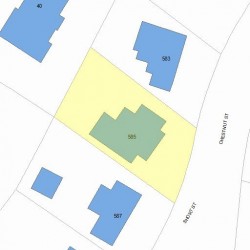 585 Chestnut St, Newton, MA 02468 plot plan