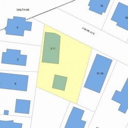 11 Adams Ave, Newton, MA 02465 plot plan