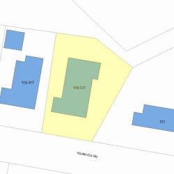 121 Warwick Rd, Newton, MA 02465 plot plan