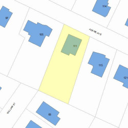 111 Adams Ave, Newton, MA 02465 plot plan