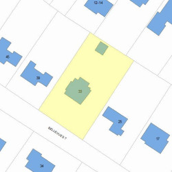 33 Bellevue St, Newton, MA 02458 plot plan