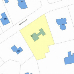 204 Highland Ave, Newton, MA 02465 plot plan