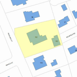 102 Highland St, Newton, MA 02465 plot plan