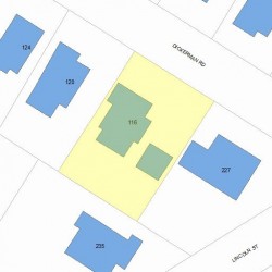 116 Dickerman Rd, Newton, MA 02461 plot plan