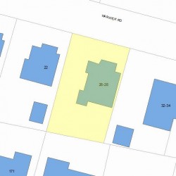 28 Warwick Rd, Newton, MA 02465 plot plan