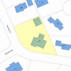 156 Highland St, Newton, MA 02465 plot plan