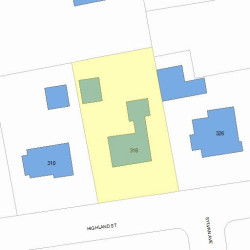 316 Highland St, Newton, MA 02465 plot plan