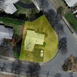 33 Maynard St, Newton, MA 02465 aerial view