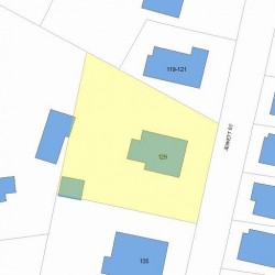 129 Jewett St, Newton, MA 02458 plot plan