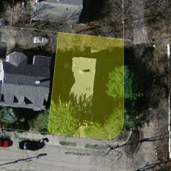 1 Nottingham St, Newton, MA 02459 aerial view