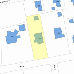 291 Otis St, Newton, MA 02465 plot plan