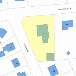 174 Newtonville Ave, Newton, MA 02458 plot plan