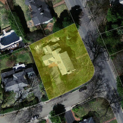 121 Highland St, Newton, MA 02465 aerial view