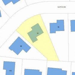 88 Clifton Rd, Newton, MA 02459 plot plan