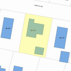 102 Warwick Rd, Newton, MA 02465 plot plan