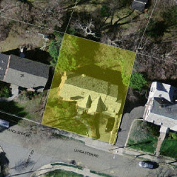 17 Lancaster Rd, Newton, MA 02458 aerial view