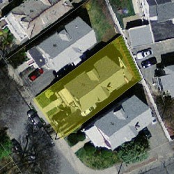70 Eddy St, Newton, MA 02465 aerial view