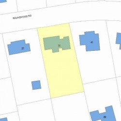 35 Roundwood Rd, Newton, MA 02464 plot plan