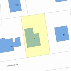 28 Roundwood Rd, Newton, MA 02464 plot plan