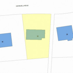 32 Shornecliffe Rd, Newton, MA 02458 plot plan