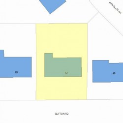 57 Clifton Rd, Newton, MA 02459 plot plan