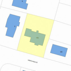 115 Westland Ave, Newton, MA 02465 plot plan
