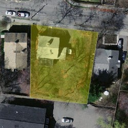 54 Brentwood Ave, Newton, MA 02459 aerial view