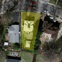32 Champa St, Newton, MA 02464 aerial view