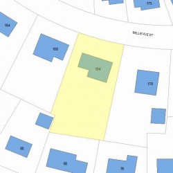184 Bellevue St, Newton, MA 02458 plot plan