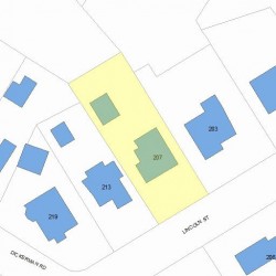 207 Lincoln St, Newton, MA 02461 plot plan