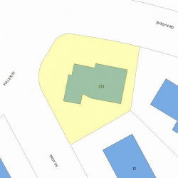 210 Evelyn Rd, Newton, MA 02468 plot plan