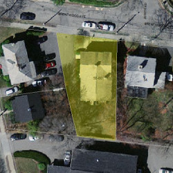 60 Brentwood Ave, Newton, MA 02459 aerial view