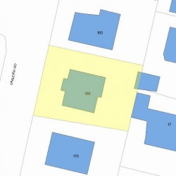 166 Oakleigh Rd, Newton, MA 02458 plot plan