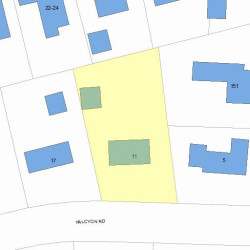 11 Halcyon Rd, Newton, MA 02459 plot plan